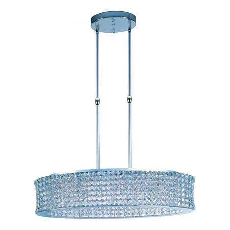 Maxim Fifteen Light Polished Chrome Beveled Crystal Glass Down Pendant 39936BCPC
